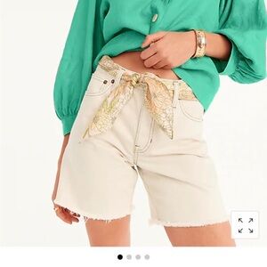 J Crew Crème mid-length Denim Shorts